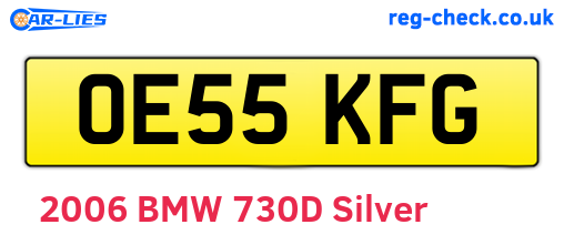 OE55KFG are the vehicle registration plates.