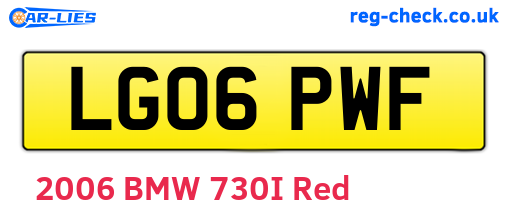 LG06PWF are the vehicle registration plates.