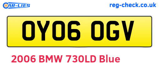 OY06OGV are the vehicle registration plates.