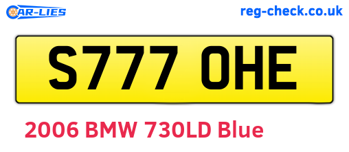 S777OHE are the vehicle registration plates.