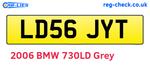 LD56JYT are the vehicle registration plates.