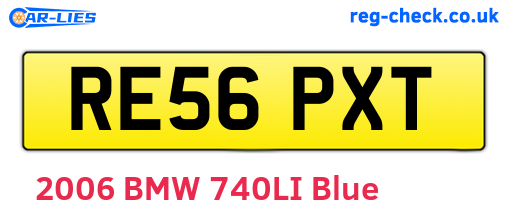RE56PXT are the vehicle registration plates.