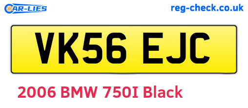 VK56EJC are the vehicle registration plates.