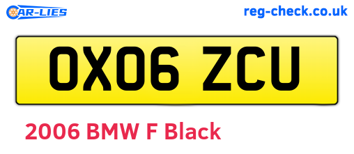 OX06ZCU are the vehicle registration plates.