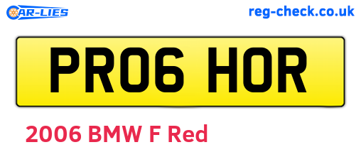 PR06HOR are the vehicle registration plates.