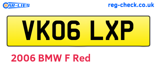 VK06LXP are the vehicle registration plates.