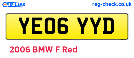 YE06YYD are the vehicle registration plates.