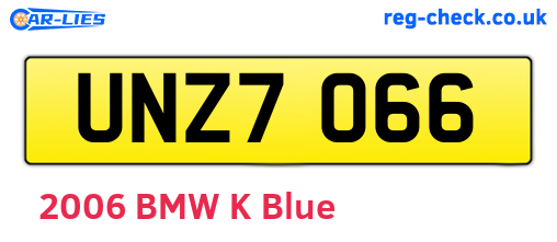 UNZ7066 are the vehicle registration plates.