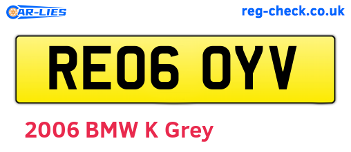 RE06OYV are the vehicle registration plates.