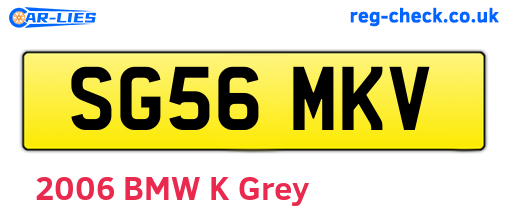SG56MKV are the vehicle registration plates.