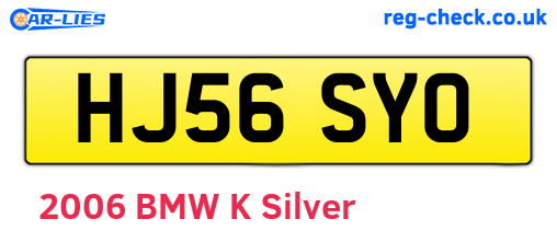 HJ56SYO are the vehicle registration plates.