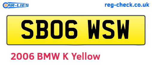 SB06WSW are the vehicle registration plates.