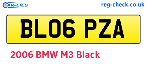 BL06PZA are the vehicle registration plates.