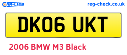 DK06UKT are the vehicle registration plates.