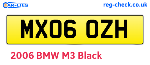 MX06OZH are the vehicle registration plates.