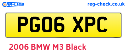 PG06XPC are the vehicle registration plates.