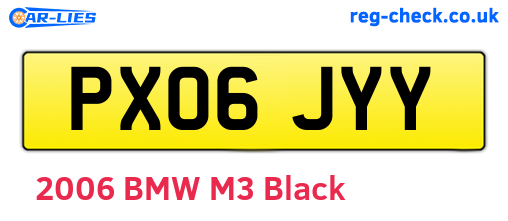 PX06JYY are the vehicle registration plates.