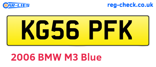 KG56PFK are the vehicle registration plates.