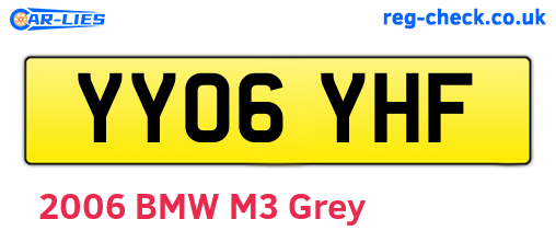 YY06YHF are the vehicle registration plates.