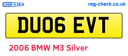 DU06EVT are the vehicle registration plates.