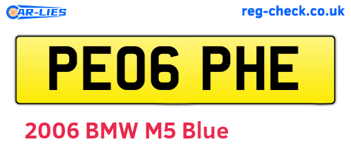 PE06PHE are the vehicle registration plates.