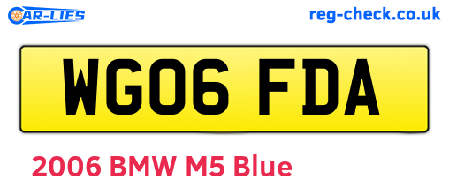 WG06FDA are the vehicle registration plates.