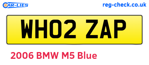WH02ZAP are the vehicle registration plates.
