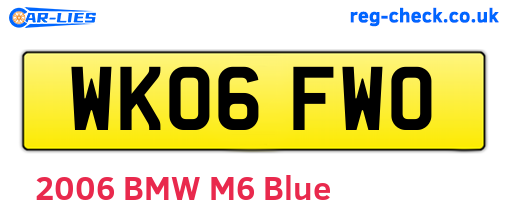 WK06FWO are the vehicle registration plates.