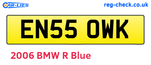 EN55OWK are the vehicle registration plates.