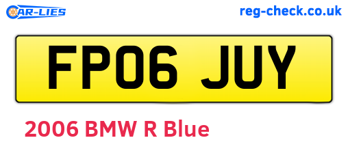 FP06JUY are the vehicle registration plates.