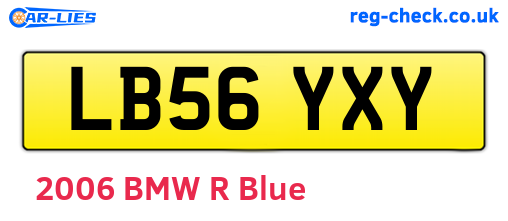 LB56YXY are the vehicle registration plates.