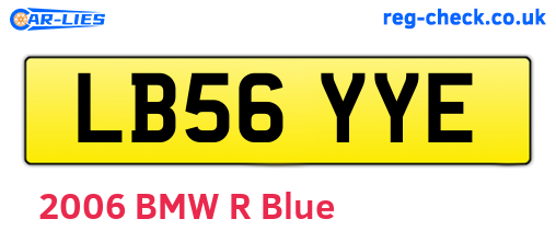 LB56YYE are the vehicle registration plates.