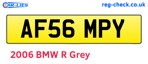 AF56MPY are the vehicle registration plates.