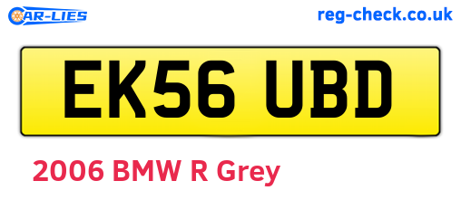 EK56UBD are the vehicle registration plates.