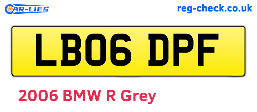 LB06DPF are the vehicle registration plates.