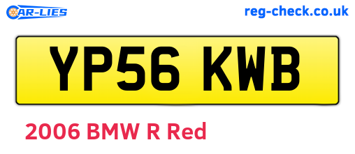 YP56KWB are the vehicle registration plates.