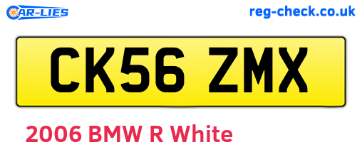 CK56ZMX are the vehicle registration plates.