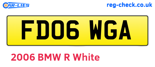 FD06WGA are the vehicle registration plates.