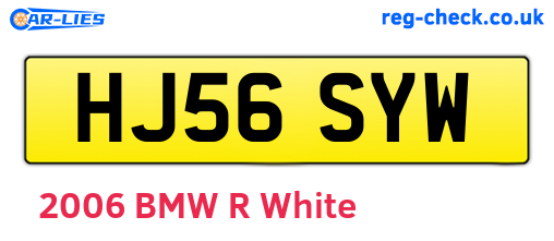 HJ56SYW are the vehicle registration plates.