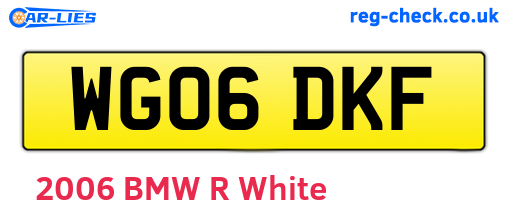 WG06DKF are the vehicle registration plates.