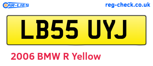 LB55UYJ are the vehicle registration plates.