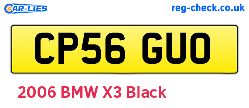 CP56GUO are the vehicle registration plates.