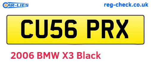 CU56PRX are the vehicle registration plates.