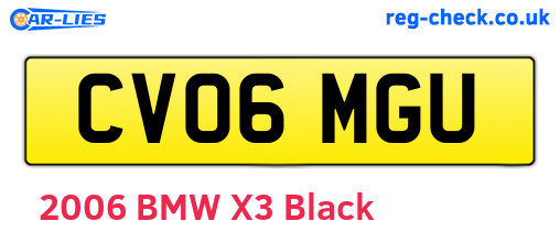 CV06MGU are the vehicle registration plates.