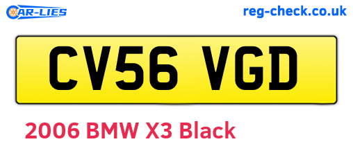 CV56VGD are the vehicle registration plates.