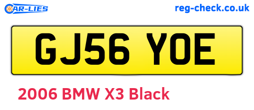 GJ56YOE are the vehicle registration plates.