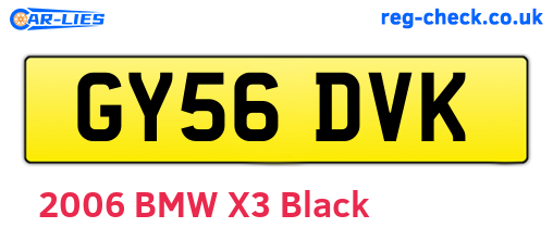 GY56DVK are the vehicle registration plates.