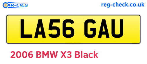 LA56GAU are the vehicle registration plates.