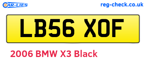 LB56XOF are the vehicle registration plates.