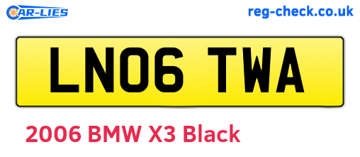 LN06TWA are the vehicle registration plates.